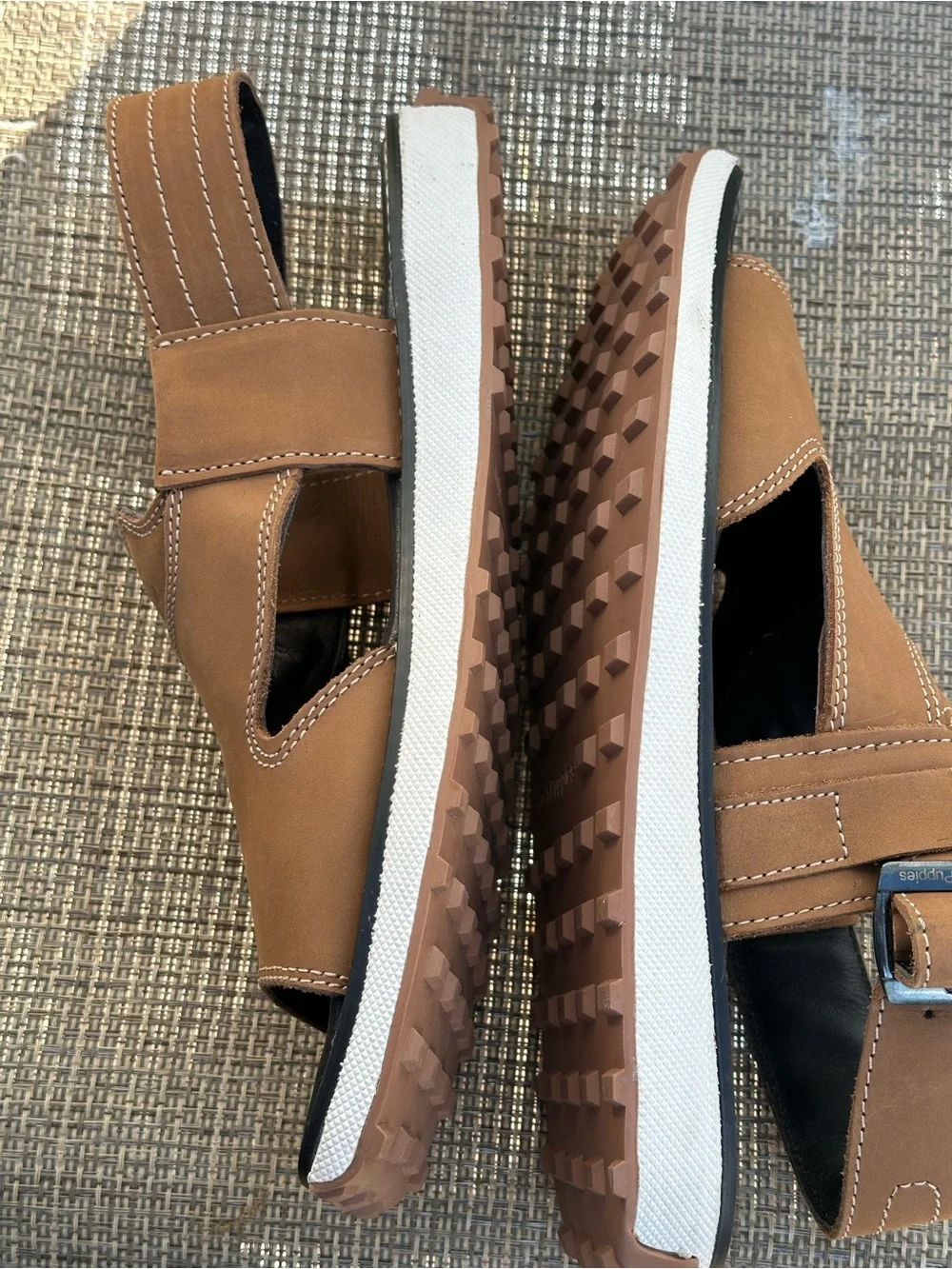Hush Puppies Men’s Brown Leather Open-Toe Sandals